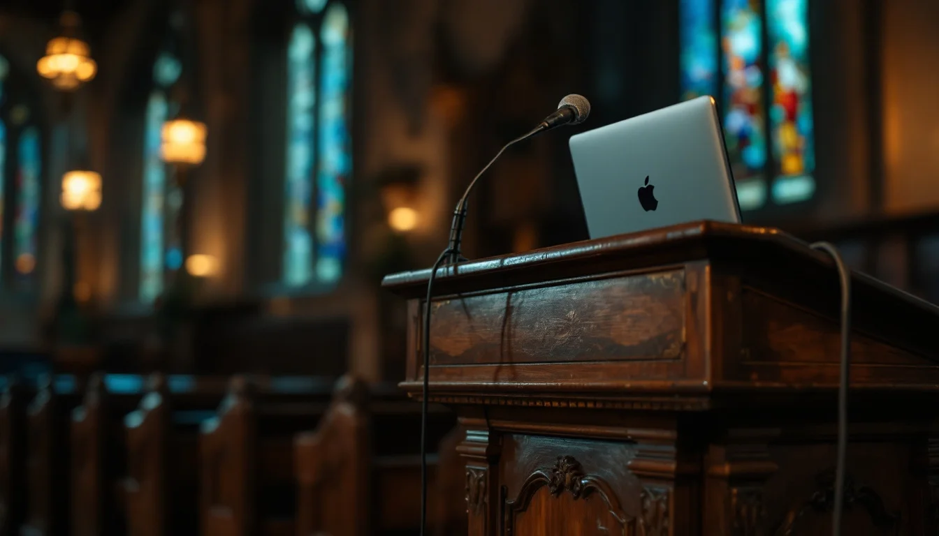 How To Market A Church Online — A British church leader speaking to camera in a bright sanctuary, live streaming How To Market A Church Online — A British church leader speaking to camera in a bright sanctuary, live streaming